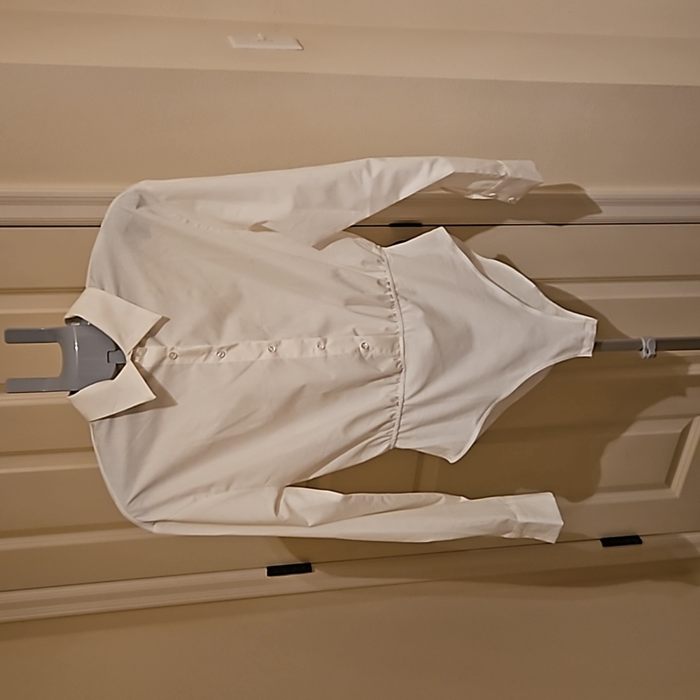 Cider White Button Down Bodysuit